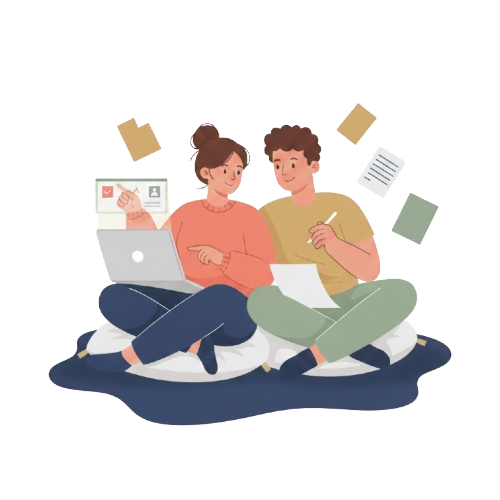 Team working together on documents